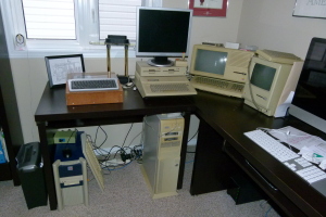 A crowded desk